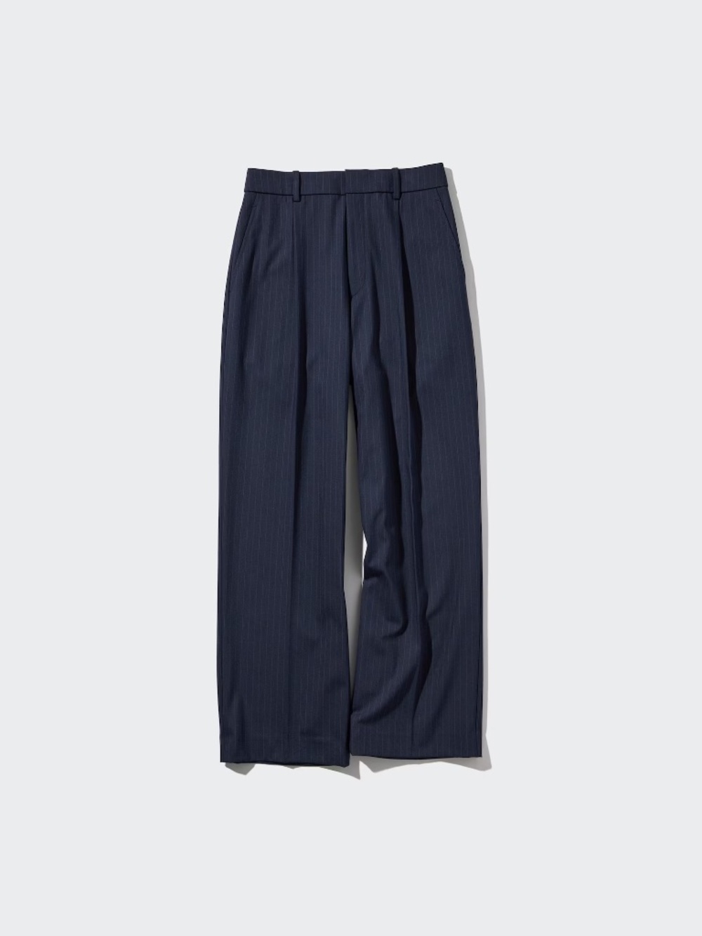 Uniqlo Pleated Wide Pants in Navy Pinstripe